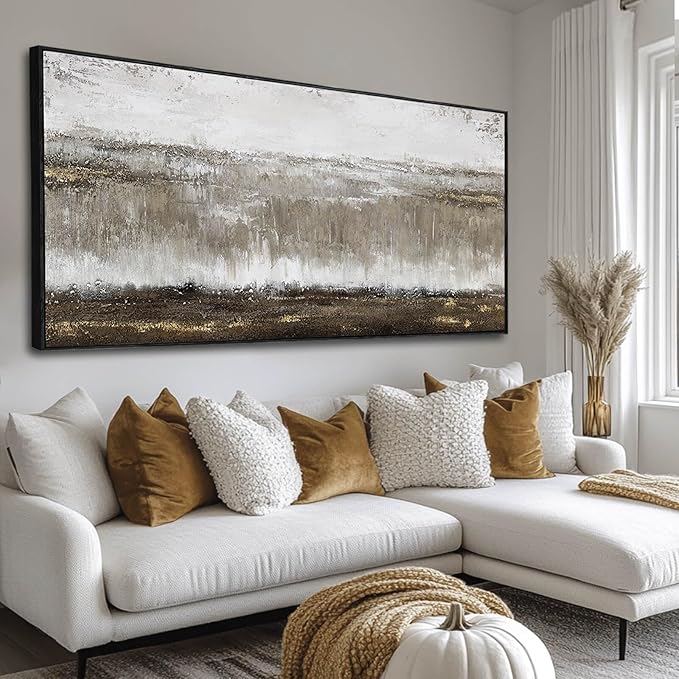 Artexist Textured Canvas Wall Art Black and Grey Photo Print Modern Wall Decor 24"x48" Picture for Bedroom Kitchen Artwork for Office