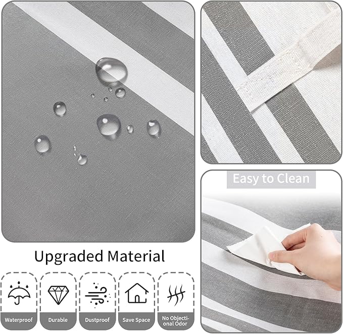 2 Pack Laundry Baskets 75L Large, Waterproof Freestanding Collapsible Laundry Hamper with Reinforced Handles, Grey Clothes Hamper for Dorm, Bathroom, Bedroom, Laundry Room