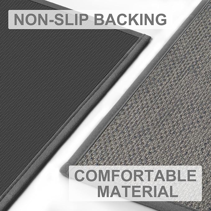 LEKEEPGO Door Mat 36"x59", Non Slip Door Mat Indoor Entrance, Rubber Backing Front Indoor Door mats Washable Absorbent Low-Profile Entryway Entry Resist Dirt Inside Door Mats, Light Grey