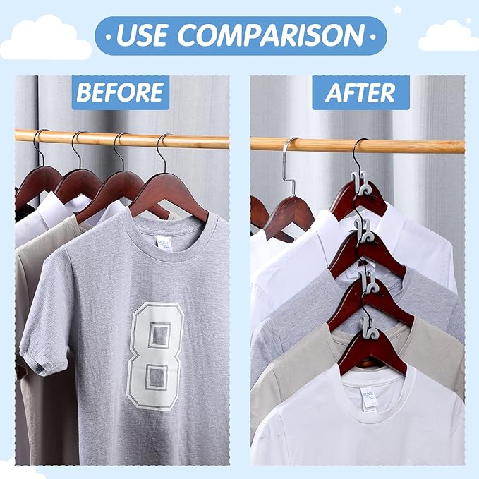 Unittype 100 Pcs Clothes Hanger Connector Hooks, Space Saving Extender Clips Cascading Hanger Hooks Organizer for Closet Organizers, College Dorm Essentials (Gray)