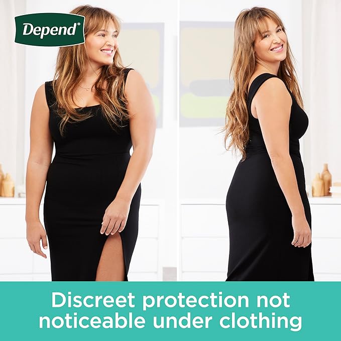 Depend Incontinence Underwear, Women, Small, 64 Count | Maximum Protection | Blush | Disposable