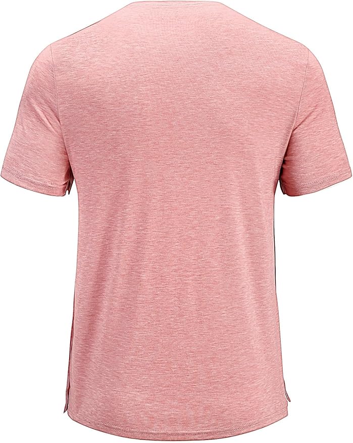 Poriff Men's Post Shoulder Surgery Recovery Shirts Full Tear Away Short Sleeve Snap Chemo Port Access Shirt