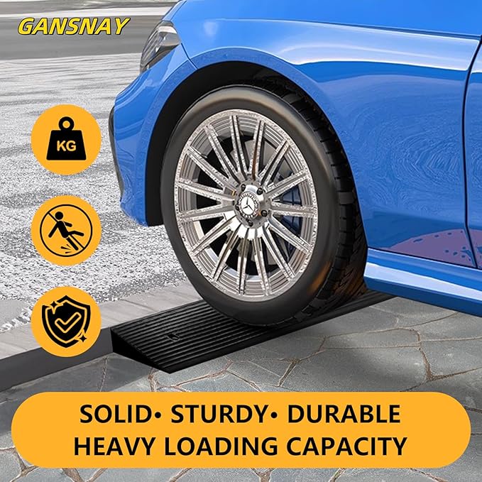 1.6" Rise Rubber Ramp Threshold Ramps with Pre-Set Holes& Plugs, Longer Size 8000lbs Capacity, Non-Slip& Cuttable- for Doorways, Driveways, Warehouse, Patio, Shed- 1.6" Rise(39.3"×4.7")