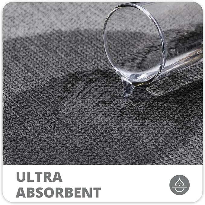 Toilet Rugs U Shaped Bathroom Rug,Machine Washable Non Slip Quick Dry Super Absorbent Ultra Thin Toilet Mats for Bathroom Toilet.Dark Grey,1'8"x2'(20x24inch)