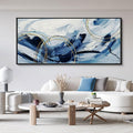 yiijeah Large Wall Art - Modern Blue Abstract Wall Decor for Living Room and Bedroom Print Pictures Canvas Framed Artwork Home Office Decoration