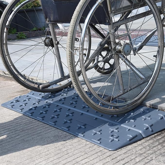 OrangeStar Portable Wheelchair Ramp, 1"/2"/3"/4"/5"/6" Rise Extensible Threshold Ramp for Wheelchair, Scooter, Home Steps, Stairs, Entry, Doorways
