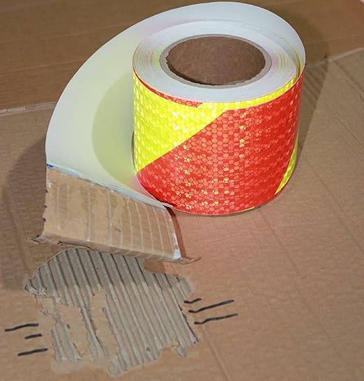 Reflective Tape 4 inch X 66 feet X 10 Rolls, Outdoor Waterproof Hazard Conspicuity Safety Warning Industrial Marking Tape