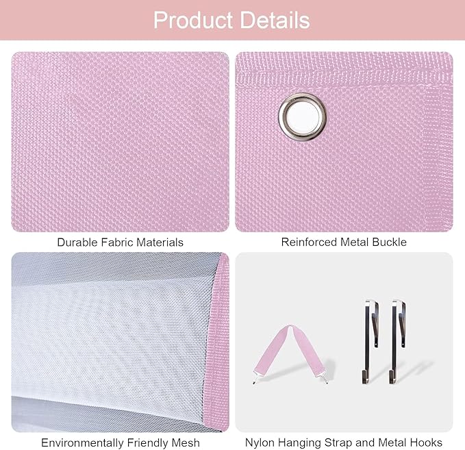 Legging Organizer Storage, 2PCS T Shirt Organizer, Foldable Hanging Closet Organizer Storage with 26 Roll Independent Compartments for Yoga Pants, Tank Top, Towel, Underwear (Pink)