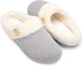 Chantomoo Womens Slipper Warm Comfy Memory Foam House Slippers Knitted Shoes Faux Fur Lined Anti-Skid Rubber Sole Bedroom Cozy Indoor Outdoor Slippers