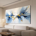 YISXINOAG Canvas Wall Art Abstract Wall Art Modern Canvas Wall Decor Ready to Hang Modern Home Decor Abstract Art Gold and Blue Home Artwork Decorations Prints for Bedroom, Dining Room Size 24"X48"