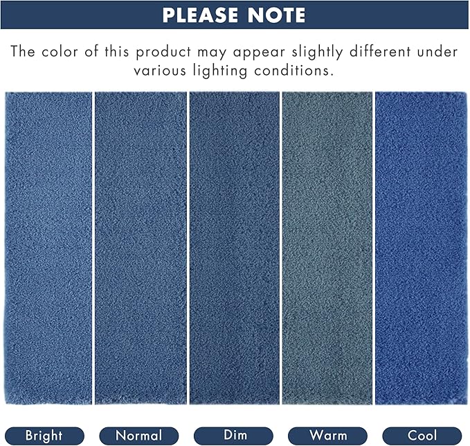 Madison Park Signature Marshmallow Bathroom Rug Non Slip, Luxrurious Plush Bath Mat, Absorbent, Quick Dry, Spa Design Bath Room Décor, 24x72, Navy