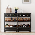 Chogori Solid Wood Shoe Storage Cabinet for Entryway - Narrow Freestanding Shoe Organizer with 2 Flip-Up Drawers, Hallway Shoe Rack with Sturdy Wooden Legs for Foyer, Living Room (2, Onyx Black)