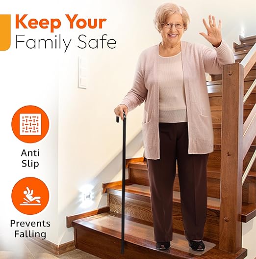 Premium Clear Grip Tape for Stairs 6” x 24”, Heavy Duty Anti Slip Tape - Waterproof Stair Treads for Wooden Steps, Concrete, etc., Works on All Surfaces & in Any Weather, Conveniently Precut (5-Pack)