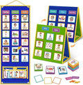 Godery Large Visual Schedule for Kids Chore Reward Chart,Bedtime Routine Chart for Toddlers,Double Side Weekly Planner Board with 109 Cards for Home School Planner,Autism Learning Materials.