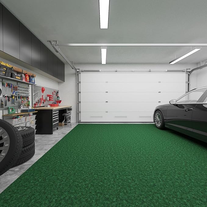 Ottomanson 6'6" x 21' Hallway Runner with Scraper Pile - Extra Durable Non-Slip Rug Mat for Indoor & Outdoor Use - Ideal for Kitchen, Entryway & Garage - High-Traffic Carpet, Green