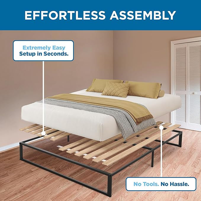 Meliusly SlatSure Full Size Bunkie Board – Heavy Duty Vertical Bed Slats & Foldable Wooden Support Board for Sagging Mattress or Platform Bed Frame, Box Spring Alternative and Replacement