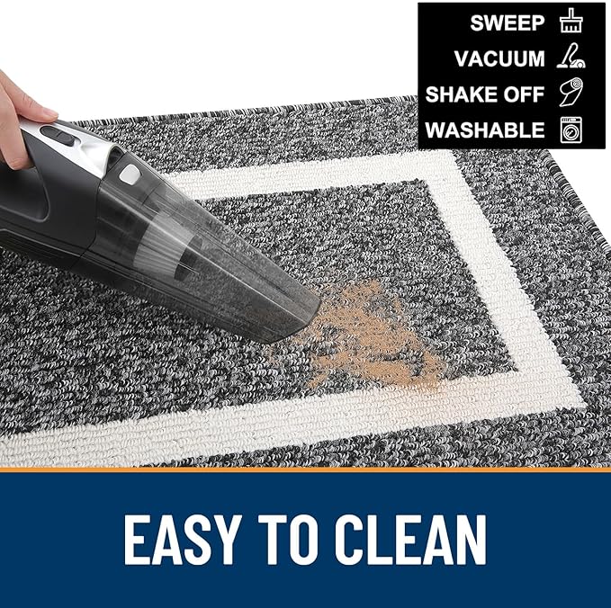 OLANLY Indoor Door Mat, 30x17, Non-Slip Absorbent Resist Dirt Entrance Mat, Washable Low-Profile Inside Entry Doormats for Entryway, Black
