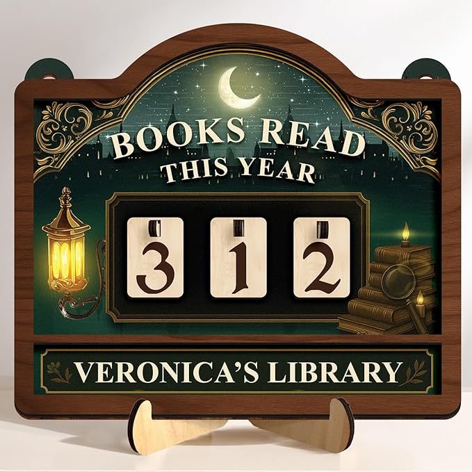 Books Read This Year Wooden Sign, Custom Reading Tracker Book Counter, Magical Home Library Decor, Whimsical Fantasy Bookshelf Accessories, Christmas Bookworm Gift for Women, Book Lovers, Readers