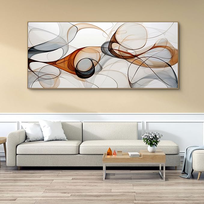 KLAKLA Extra Large Wall Art 86x29 Inches - Abstract Huge Canvas Picture Wall Decor Living Room Oversized Artwork for Walls Bedroom Office Decoration Modern Frame Wall Art