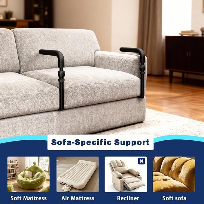 Adjustable L1 Stand Assist Grab Bar for Couch & Chair, Stand Assist Handle for Elderly & Seniors, Mobility Aid for Elderly & Disabled, Disability Aids, Couch Cane