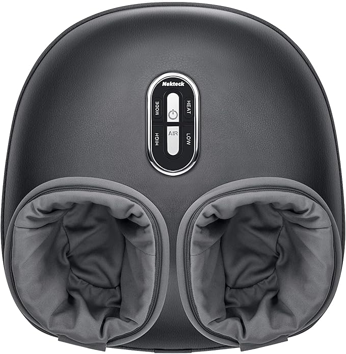 Nekteck Shiatsu Foot Massager with Heat [2026 Upgraded], FSA Eligible Deep Kneading Therapy Air Compression, HSA Feet Massage for Plantar Fasciitis, Improve Blood Circulation Foot Wellness Pain Relief