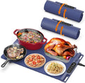 Electric Warming Mat for Food (2-Pack)-Full Surface Fast Heating Silicone Warmer Tray with 3-Level Temperature, Auto-Off, Raised Feet for Table Protection for Gatherings, Parties,Home Buffets