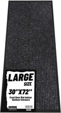Front Door Mat Indoor Outdoor Entrance, 30" x 72" All-Season Heavy Duty Waterproof Doormat, Non-Slip Absorbent Entryway Mat, Easy to Clean, Low Profile Commercial Floor Mat for Indoor Outdoor