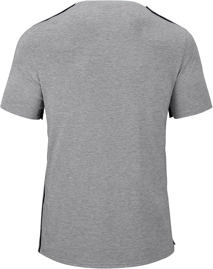 Men's Post Shoulder Surgery Recovery Shirts Tear Away Short Sleeve Full Open Side Snap Dialysis Chemo Clothing