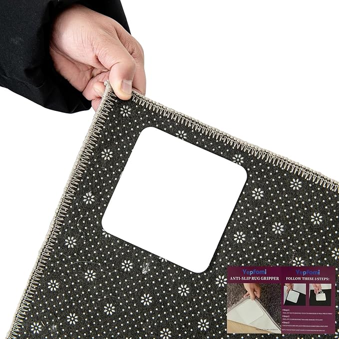 Rug Gripper for Hardwood Floors No Damage, Carpet Tape for Area Rugs Reusable Kitchen Non Slip Rug Pads