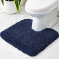 Toilet Rug 22x24 Navy Non Slip Fluffy Toilet Floor Mat U Shaped Washable Bathroom Contour Rug for Toilet Absorbent Thick Toilet Carpet