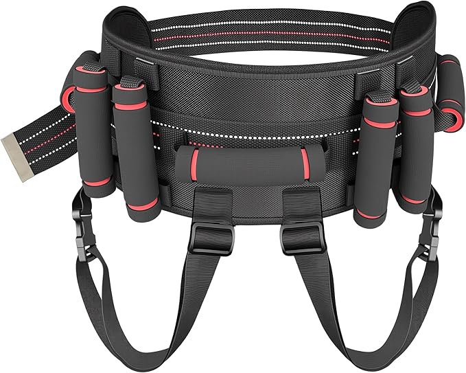 Aliseniors Gait Belt Transfer Belt, Gait Belt with 7 Handles - Quick Release Buckle & Leg Straps, Gait Belts for Seniors, Medical Nursing Patient Safety Belt Lift Strap for Physical Therapy