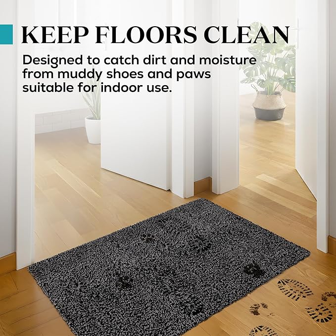 Premium Microfiber Indoor Door Mat – 20"x30" Washable Entry Mat, Non-Slip, Waterproof Backing, Super Absorbent, Low Profile Entryway Doormat for Indoor Entrance