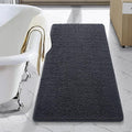 LOCHAS Luxury Bathroom Rug Shaggy Bath Mat 24 x 44 Inch, Washable Non Slip Bath Rugs for Bathroom Shower, Soft Plush Chenille Absorbent Carpets Mats, Dark Grey