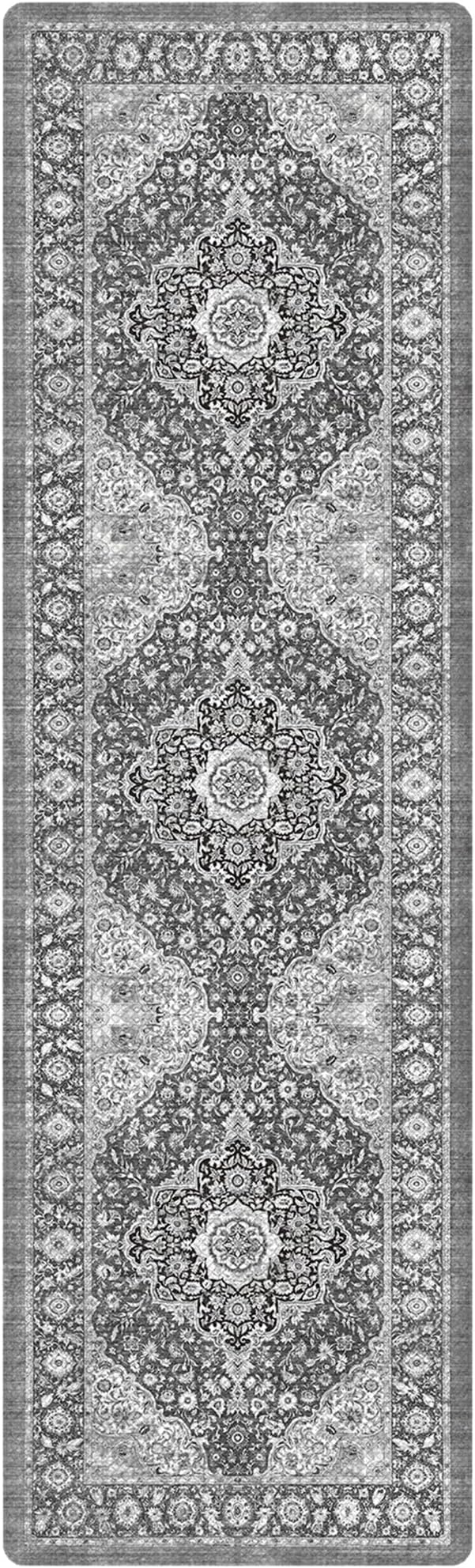 Color&Geometry Anti Fatigue Kitchen Mats for Floor 24x87, Vintage Decor, Easy Clean, Waterproof & Oil Proof, 0.4" Thick Cushioned, Non-Slip Kitchen Runner Rug for Sink, Laundry, Office, Grey