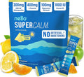 Nello Supercalm Powdered Drink Mix, Cortisol Reducer* and Sleep Aid Supplement, L Theanine, Ksm-66 Ashwagandha, Magnesium Glycinate, Vitamin D 3, No Sugar, Non GMO, On The Go, 20 Ct, Lemon Lime