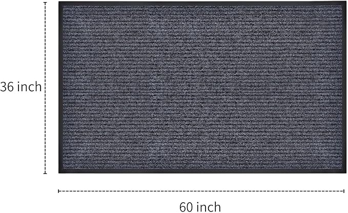 2 Pack 60"x36" Brush Step Entrance Mat - Indoor Outdoor Carpet Doormat with Deep Scraper & Rubber Border, for Dry Indoor/Outdoor Use at Door, Patio, Garage, Kitchen, Laundry Room