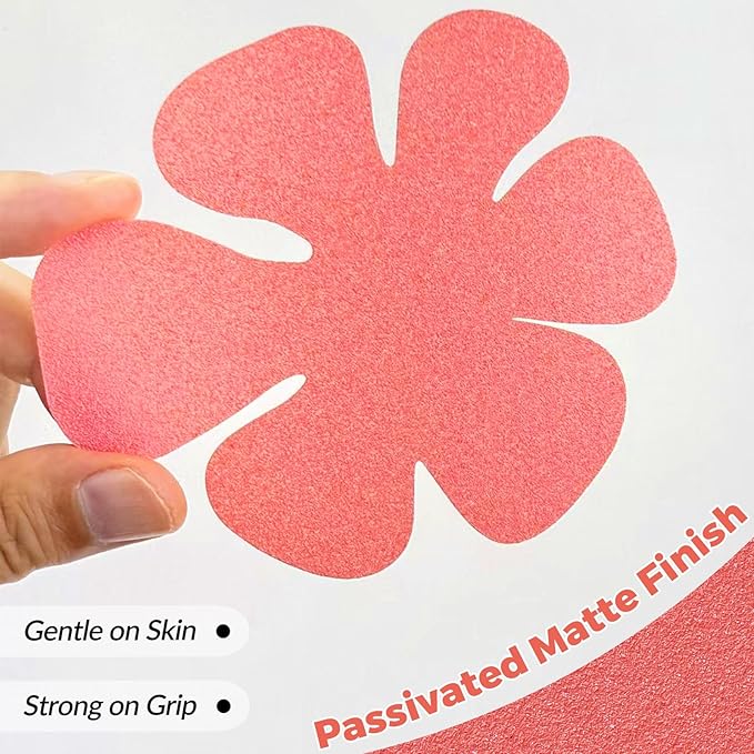 S&X Non Slip Bathtub Stickers,Pack of 12 PCS Lucky Flower Shower Floor Non Slip Stickers –Comfortable Grip On Slipper Surfaces