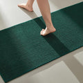 Bathroom Runner Rugs, Long Bath Mat Runner Washable Thin Quick Dry Low Pile Bathroom Runner Rugs Non Slip, Dark Green 16"x60"