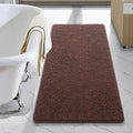 LOCHAS Luxury Bathroom Rug Shaggy Bath Mat 24 x 44 Inch, Washable Non Slip Bath Rugs for Bathroom Shower, Soft Plush Chenille Absorbent Carpets Mats, Brown