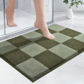 PURRUGS Bathroom Rug Non-Slip Machine Washable 24" x 36", Super Absorbent and Quick-Dry Bath Mat, Extra Soft and Plush Bath Rug for Shower, Bathtub and Sink, Sage Green & Olive Green
