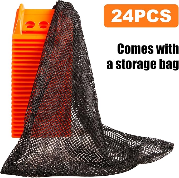 24 Pack 4" Flatbed Edge Protectors with Carrying Case, 4" Winch Ratchet Straps Plastic Corner Protectors for Flatbed Cargo Load (Orange)