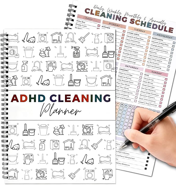 Adhd Cleaning Planner, Customizable Daily, Weekly, Monthly Home Cleaning Checklist for ADHD & Household Chore Management | Editable Organizer for Stress-Free Cleaning Routines