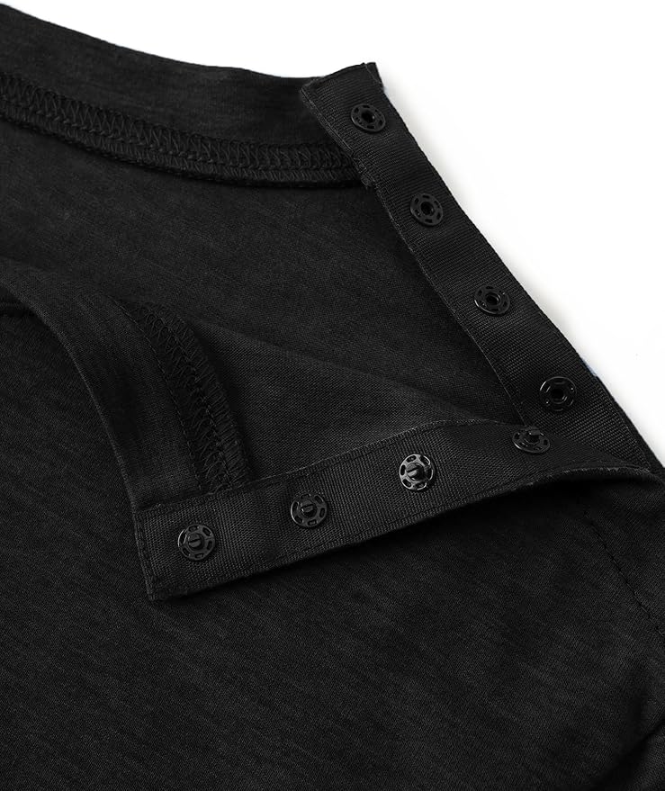 Men's Post Shoulder Surgery Recovery Shirts Tear Away Short Sleeve Full Open Side Snap Dialysis Chemo Clothing