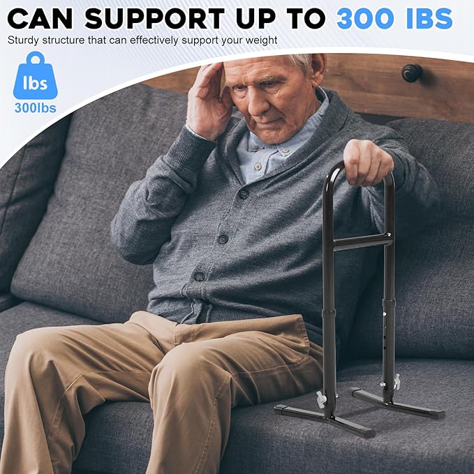 Standing Assist Aid for Elderly from Floor, 4 Levels Height Adjustable Lightweight Aluminum Alloy Mobile Daily Living Support Tool for Old People, Pregnant, Patients