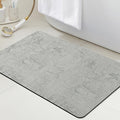 Ultra Thin Bath Mat, Upgrade Backing Non Slip Thin Bath Mats Fit Under Door, Quick Dry Ultra Absorbent Bathroom Rugs, Machine Washable Bath Rugs for Bathroom, Bathtub, Light Gray/Checkered/32"x20"