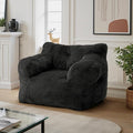 32" Bean Bag Chair,Loveseat Sofa,Corduroy Lazy Sofa Bed for Adults,Fit Living Room, Bedroom,Outdoor Spaces,Ultra Soft Dutch Velvet,Fluffy Comfort Washable Cover,72h Rebound,Black