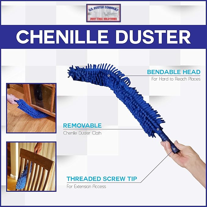 Cobweb Duster, Extendable Reach 20 feet + Spider Web Brush with Pole