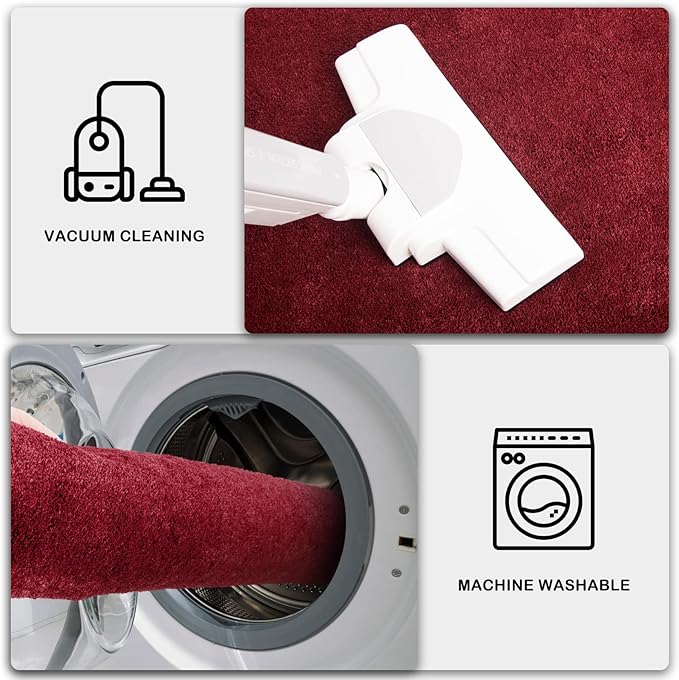 PURRUGS Dirt Trapping Door Mat 31.5" x 70", Non-Slip Machine Washable Entry Rug, Shoe Scraper, Dog Doormat, Super Absorbent Welcome Mat for Front & Back Door, Muddy Shoes & Paws, Burgundy Red