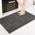 PURRUGS Machine Washable Kitchen Rug 24" x 35.5", Non-Slip/Skid Kitchen Runner Rugs & Floor Mats, Super Absorbent Soft Standing Mats for Kitchen, Sink & Laundry, Grey