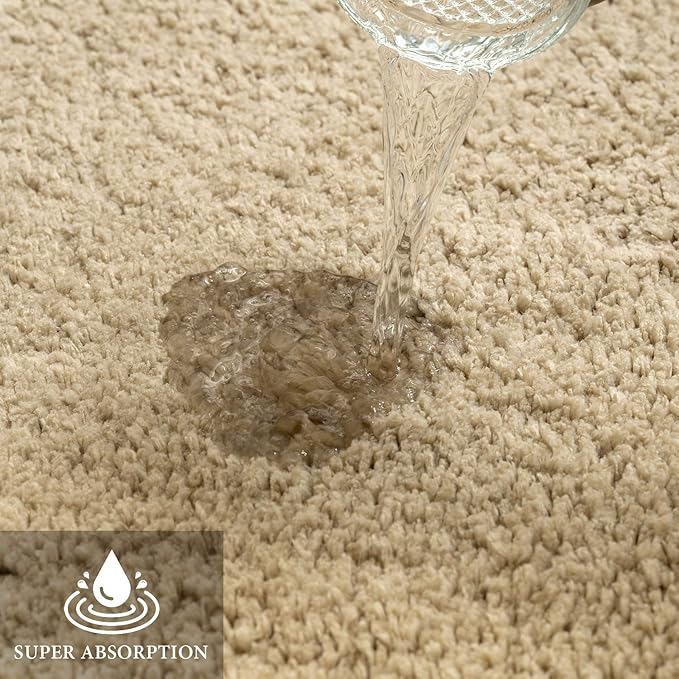 MIULEE Non Slip Bathroom Rug Bath Mats for Bathroom(20x30,Camel) Absorbent Thick Soft Microfiber Bath Rug Machine Washable Plush Carpet for Tub Shower